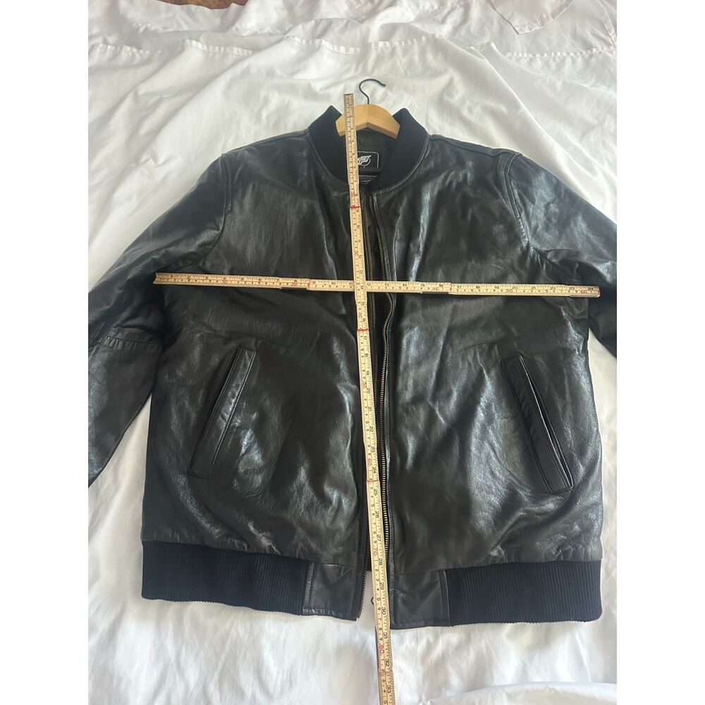 Finches Club 100% Leather Bomber Jacket XL/2XL Black Quilted Lining Runs Small - Picture 7 of 8